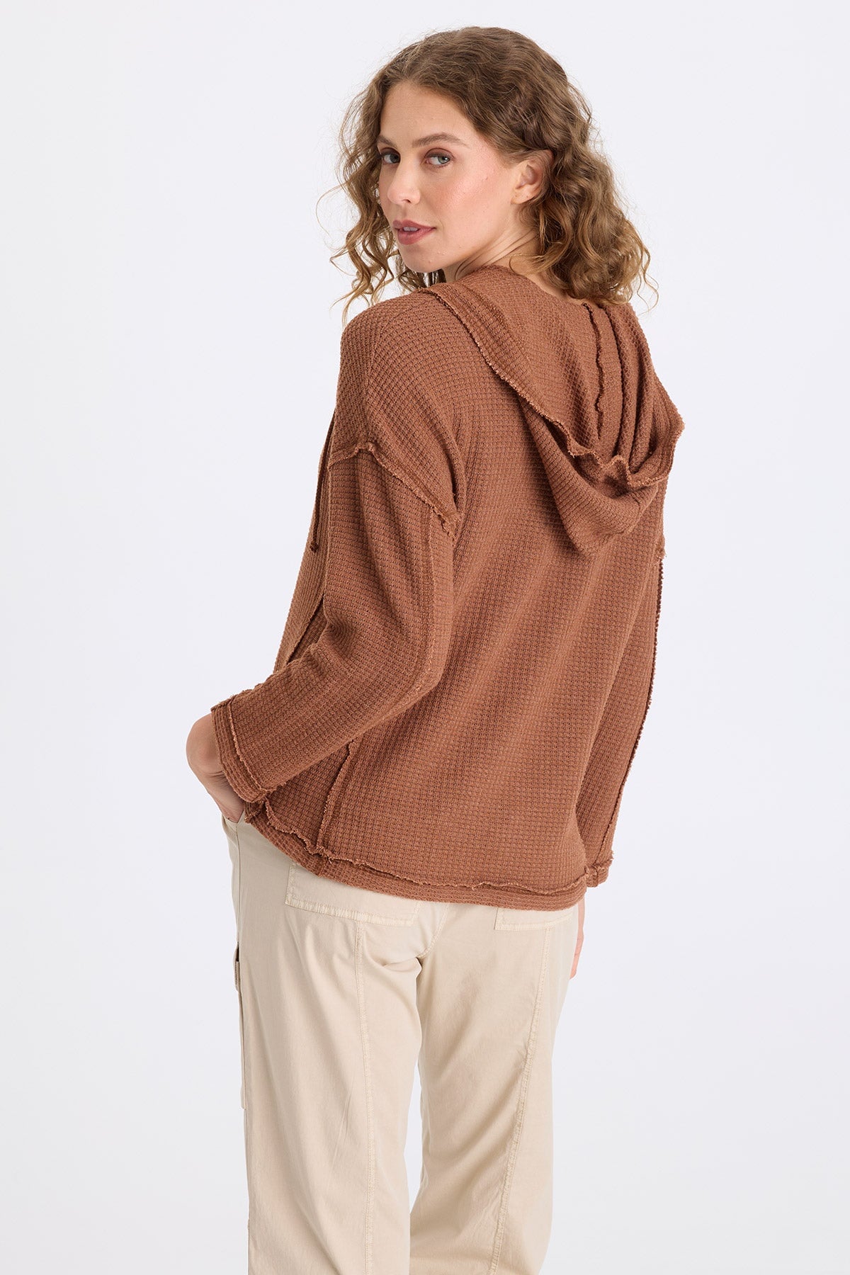 XCVI Panya Thermal Henley Hood Top