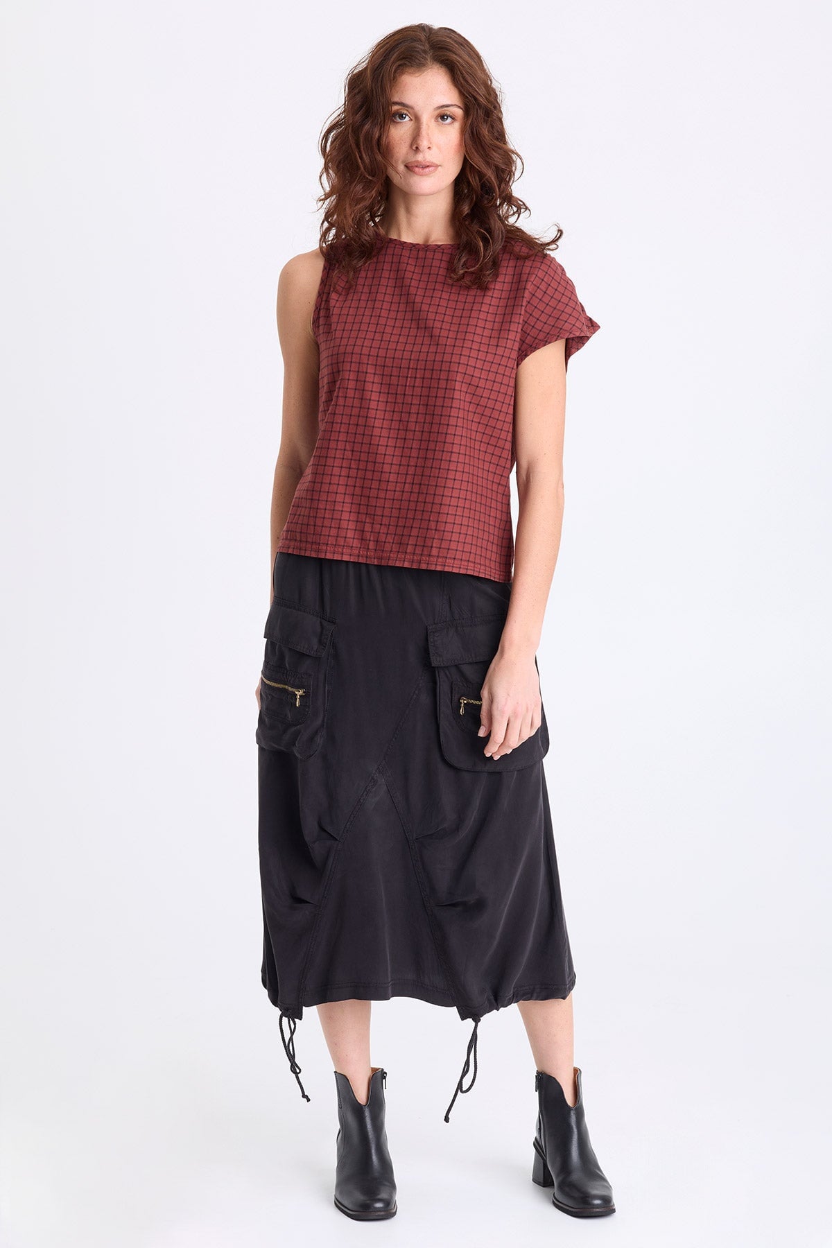 XCVI Cyran Twill Cinch Hem Skirt