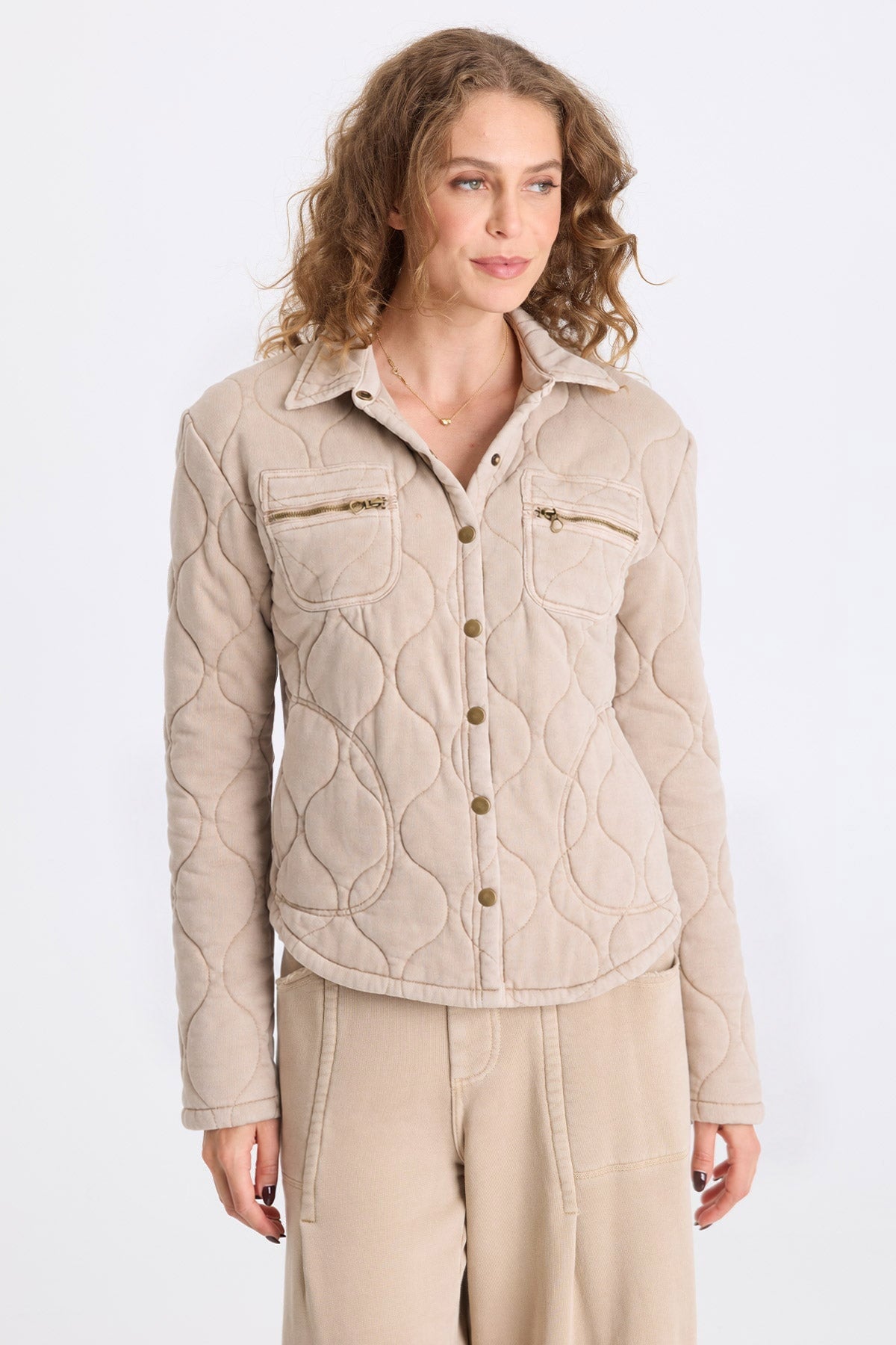 XCVI Gyasi Wave Quilting Jacket