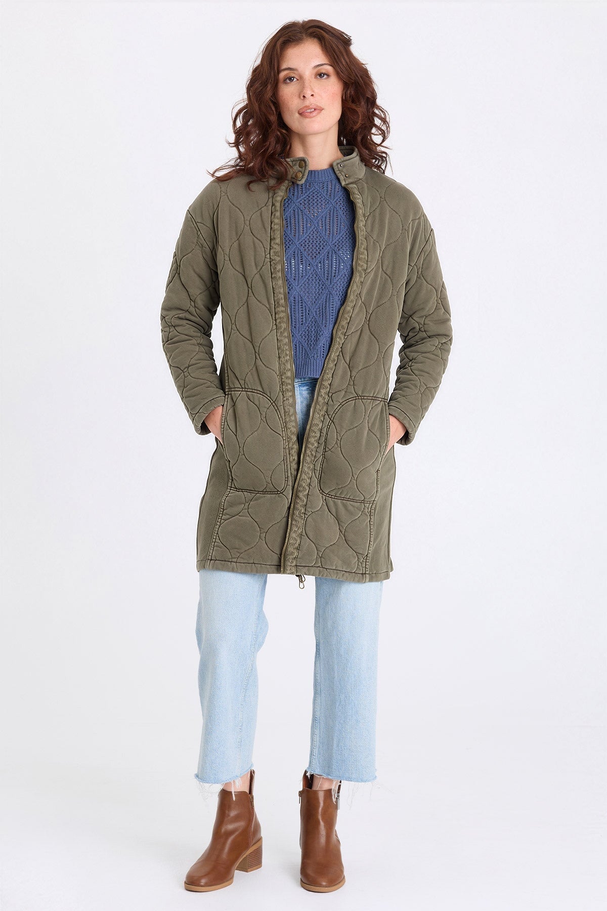XCVI Memphis Wave Quilting Long Jacket