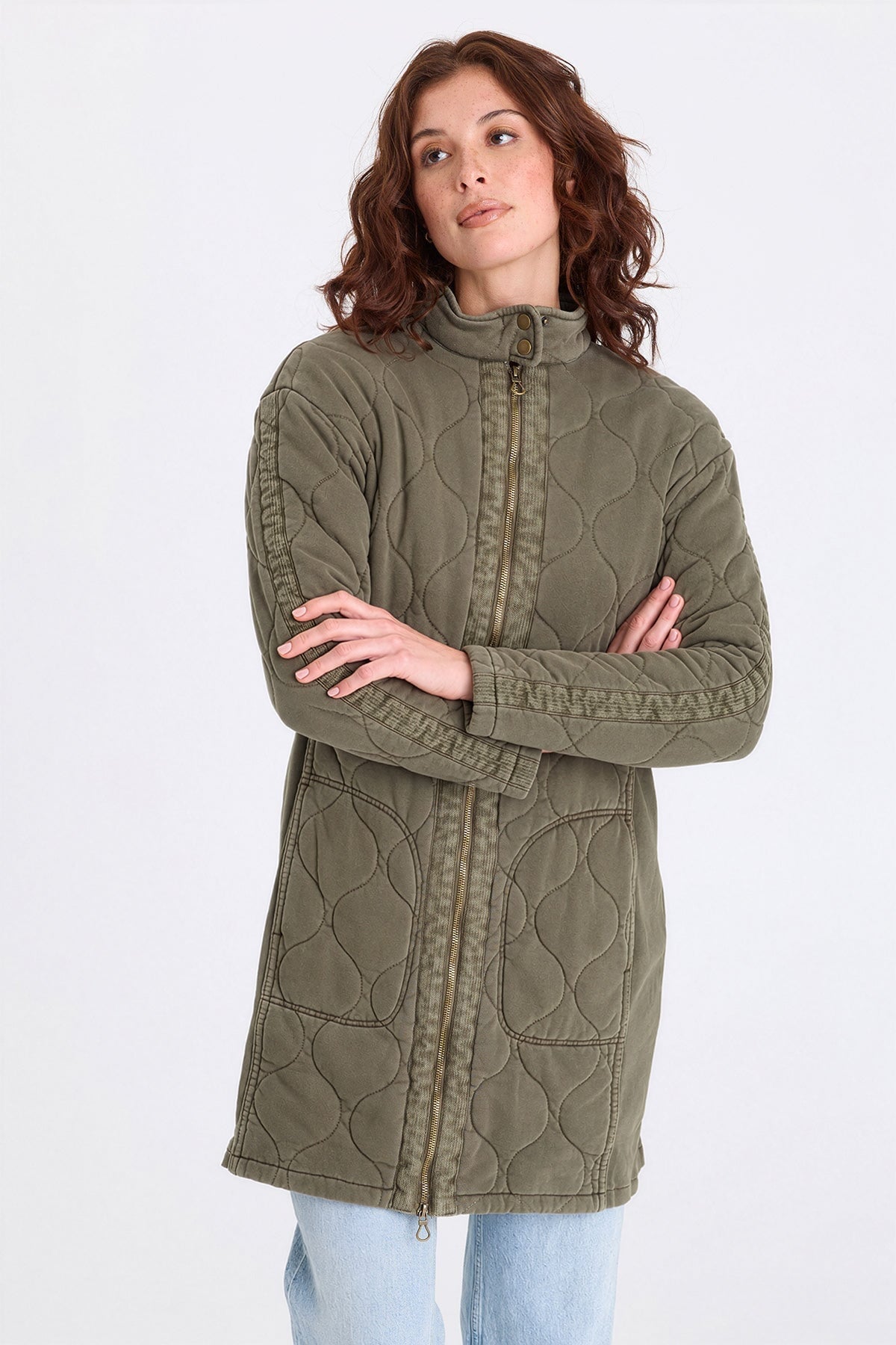 XCVI Memphis Wave Quilting Long Jacket