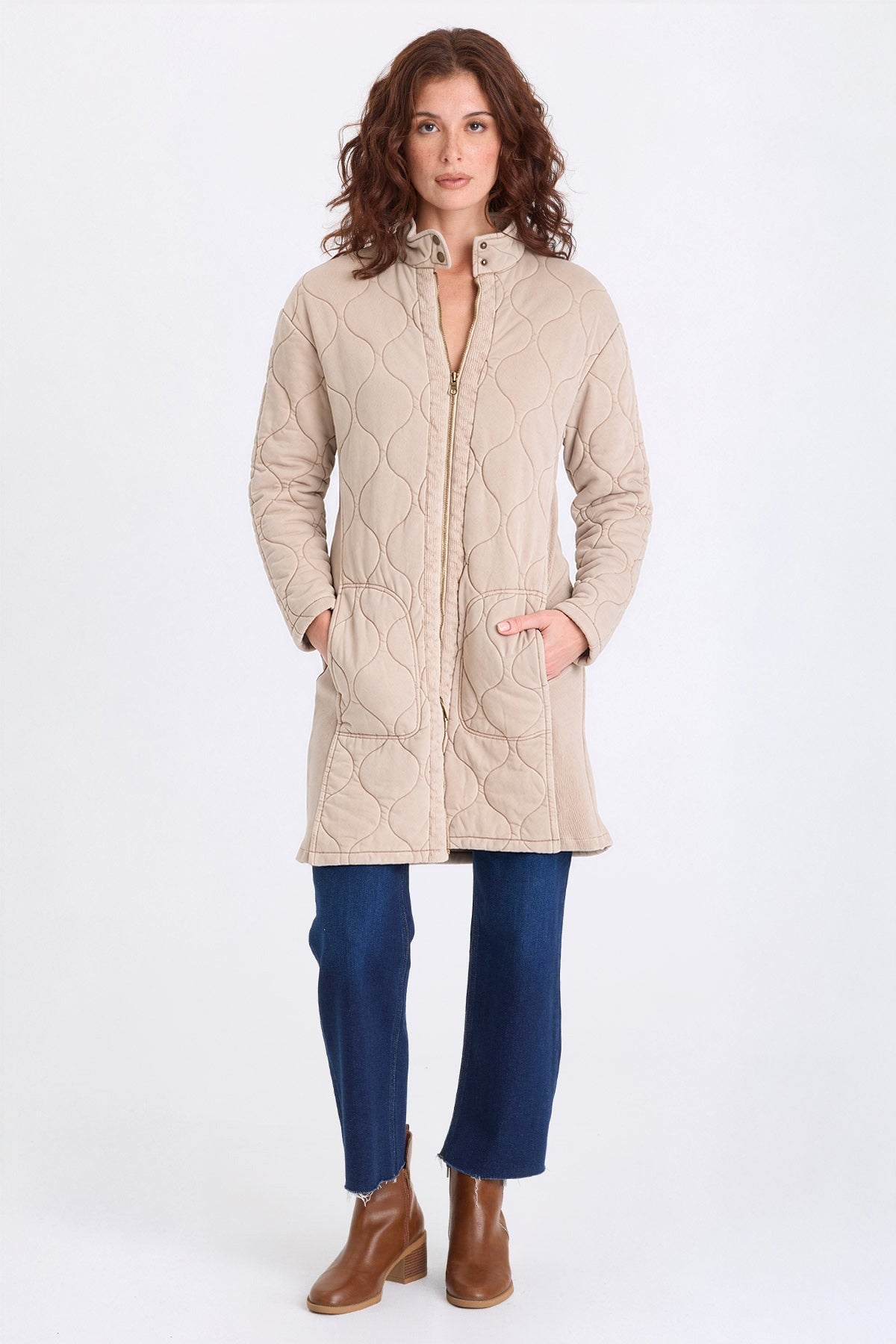 XCVI Memphis Wave Quilting Long Jacket