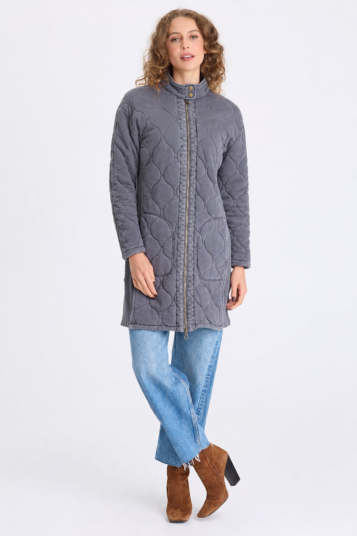 XCVI Memphis Wave Quilting Long Jacket