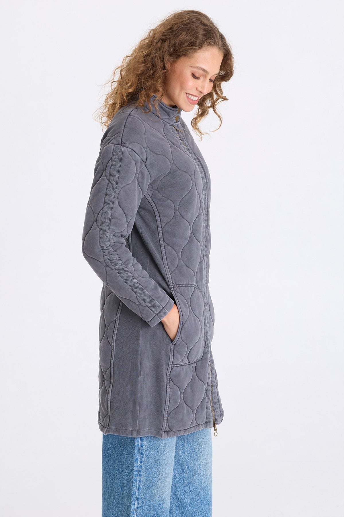 XCVI Memphis Wave Quilting Long Jacket