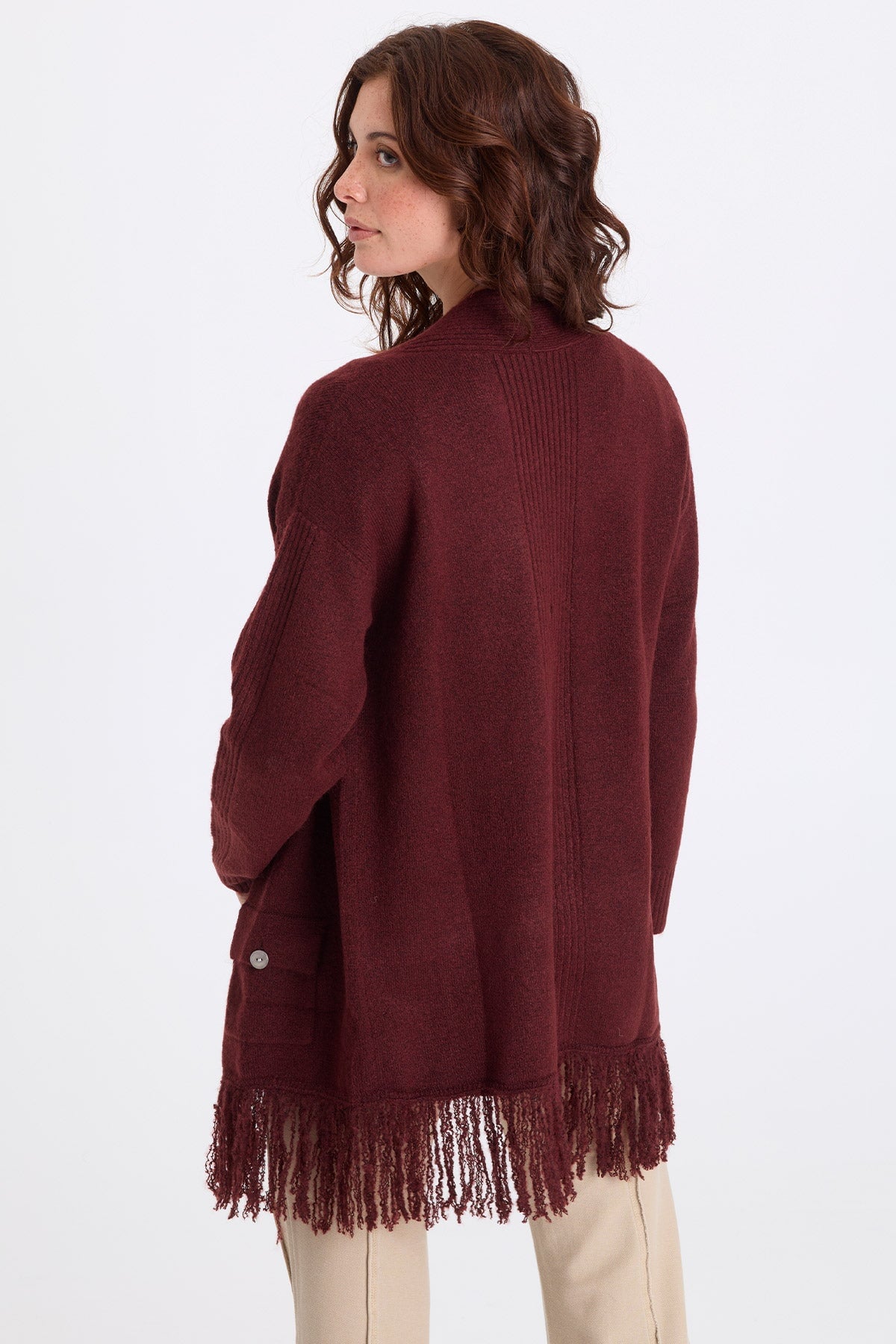 XCVI Bakari Sweater-Knit Fringe Cardigan