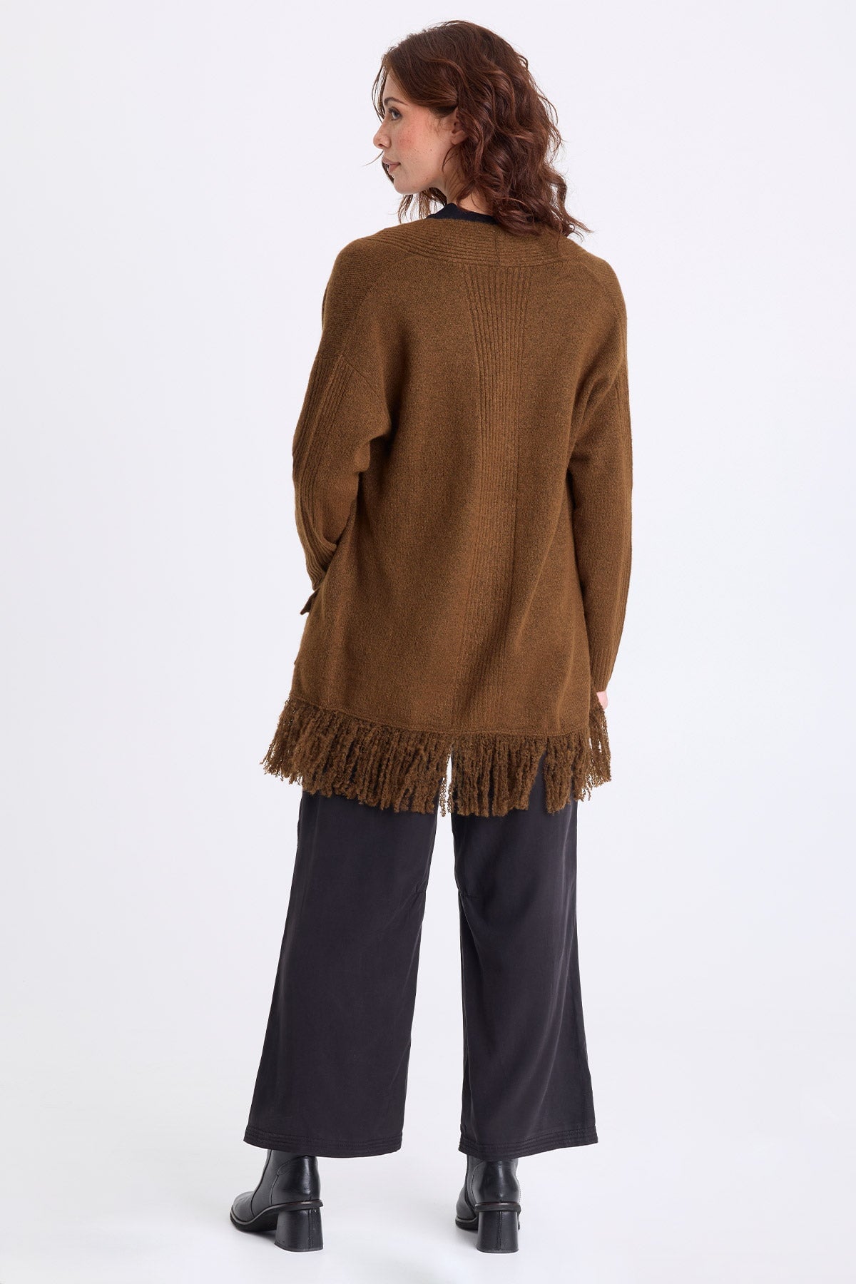 XCVI Bakari Sweater-Knit Fringe Cardigan