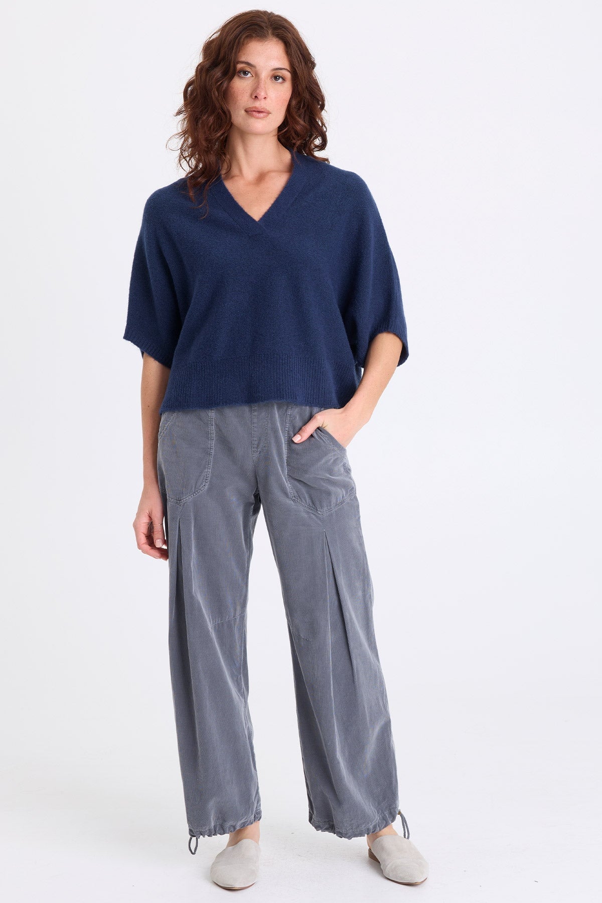 XCVI Atemu Sweater-Knit V-Neck Pullover