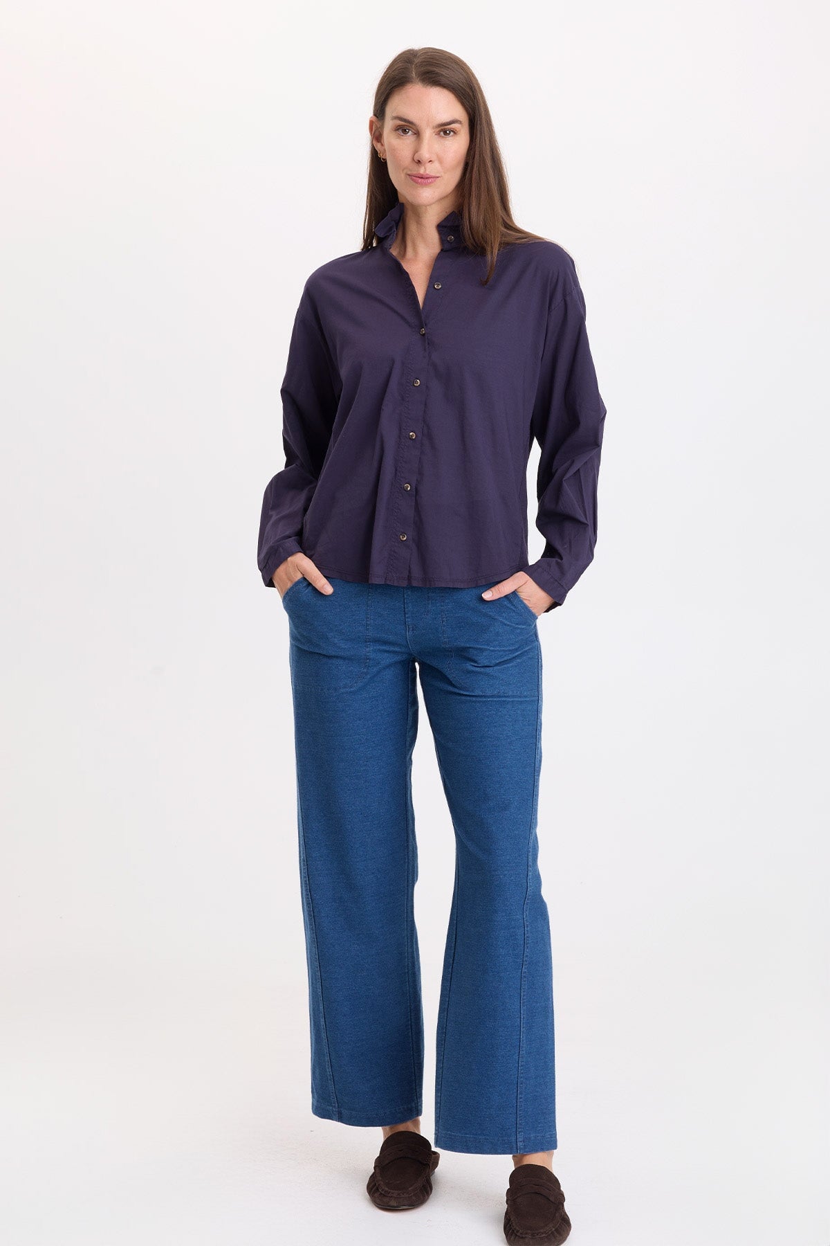Wearables Lohan Voile Ruffle Neck Top