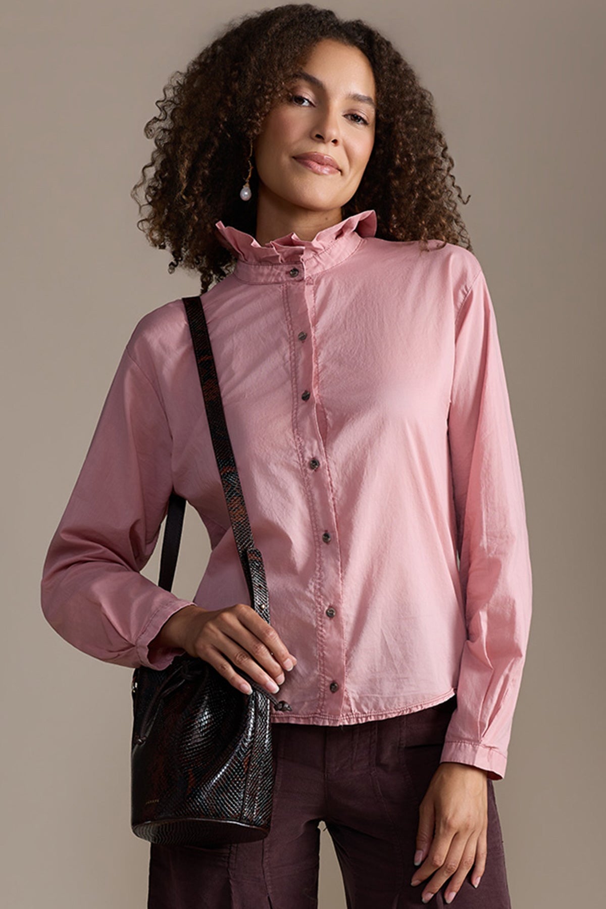 Wearables Lohan Voile Ruffle Neck Top