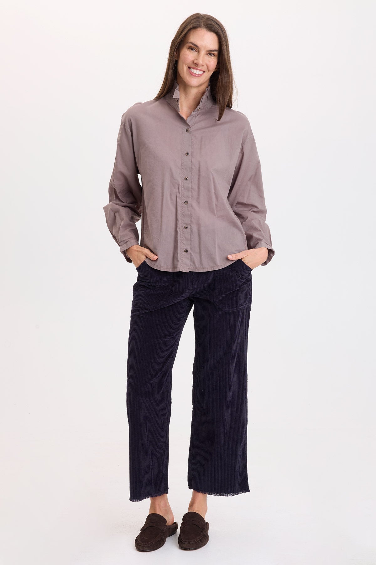 Wearables Lohan Voile Ruffle Neck Top