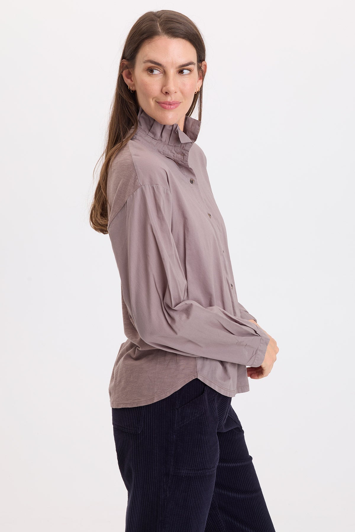 Wearables Lohan Voile Ruffle Neck Top