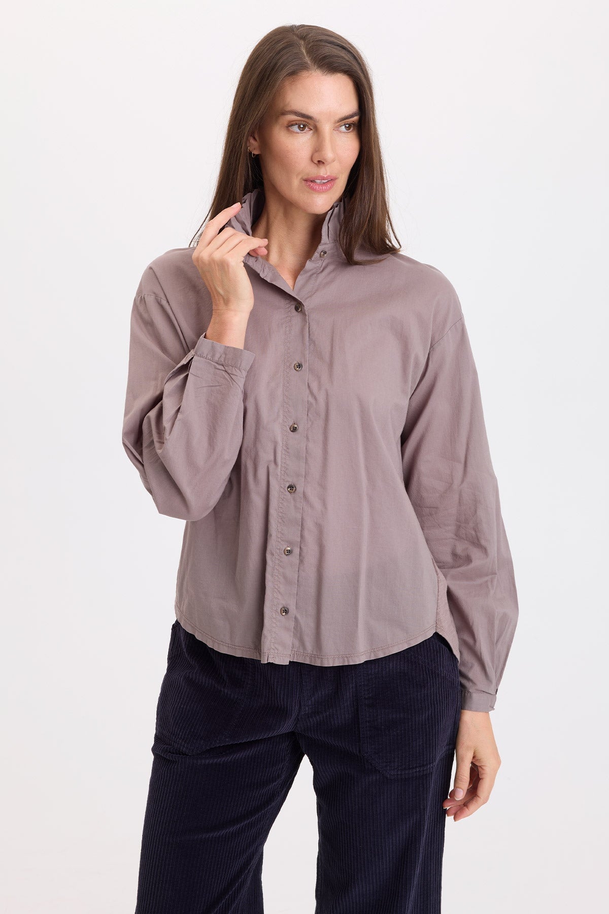 Wearables Lohan Voile Ruffle Neck Top