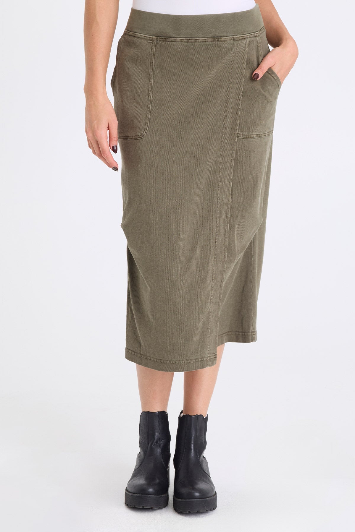 XCVI Abelia Twill Cross Panel Skirt