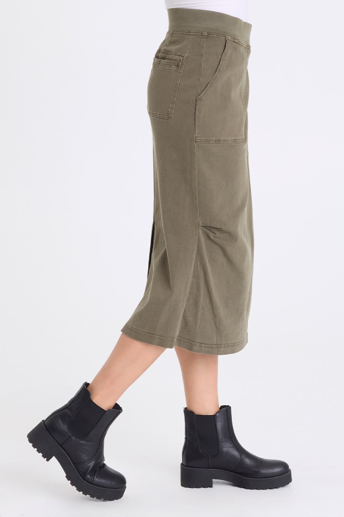 XCVI Abelia Twill Cross Panel Skirt