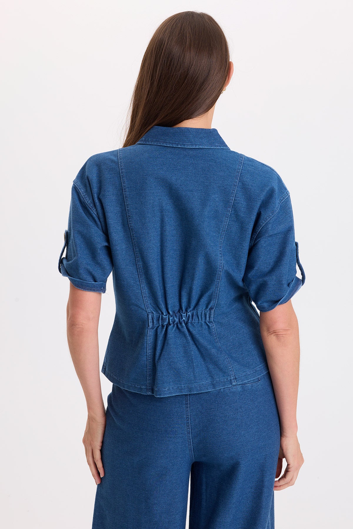 Tammen Indigo Twill Short Sleeve Shacket