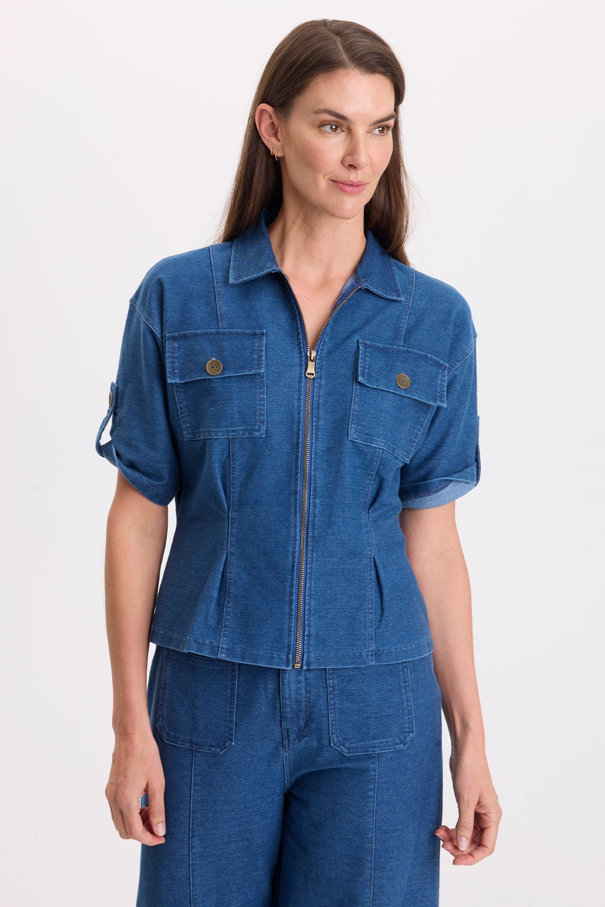 Wearables Tammen Indigo Twill Short Sleeve Shacket
