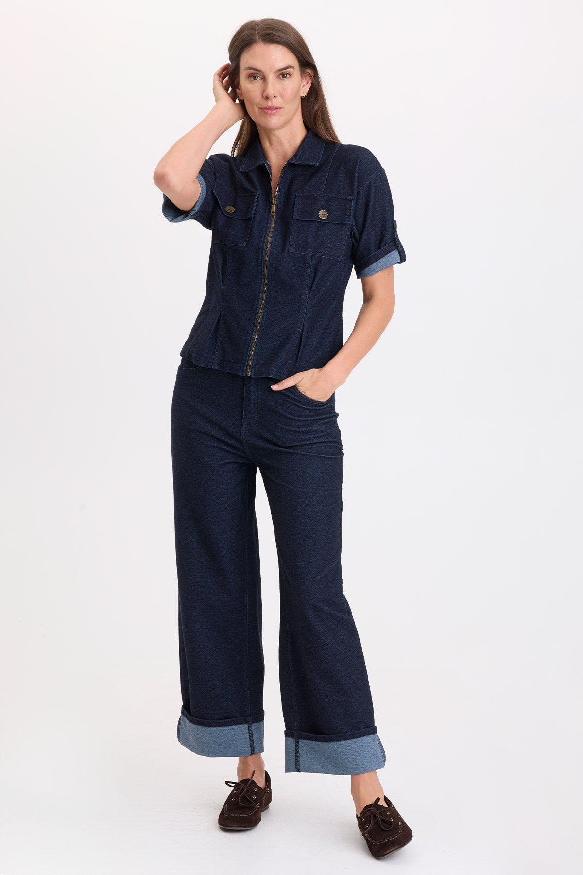 Wearables Tammen Indigo Twill Short Sleeve Shacket