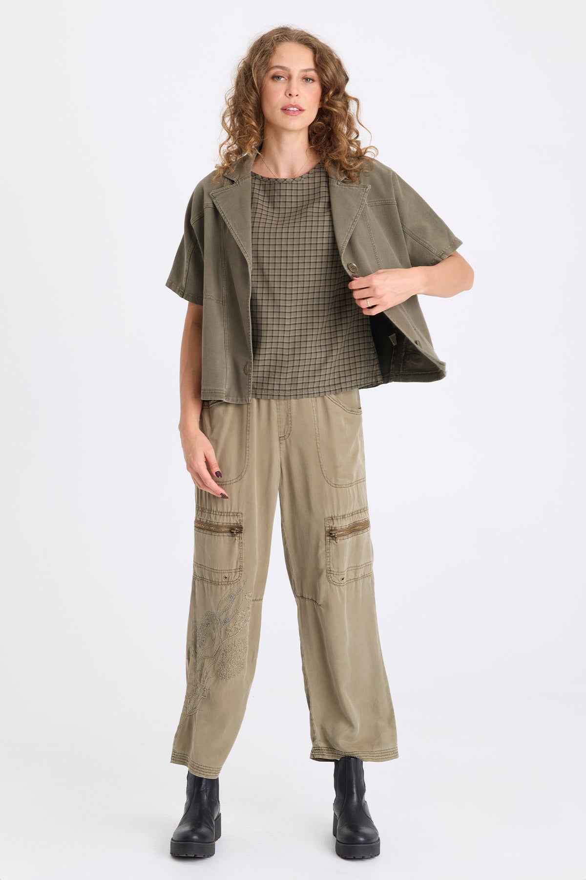 XCVI Nevo Twill Capelet-Style Jacket