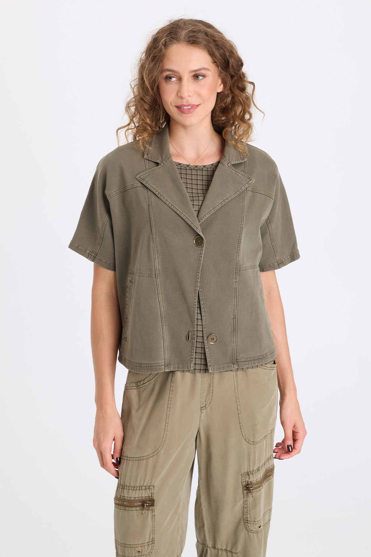 XCVI Nevo Twill Capelet-Style Jacket
