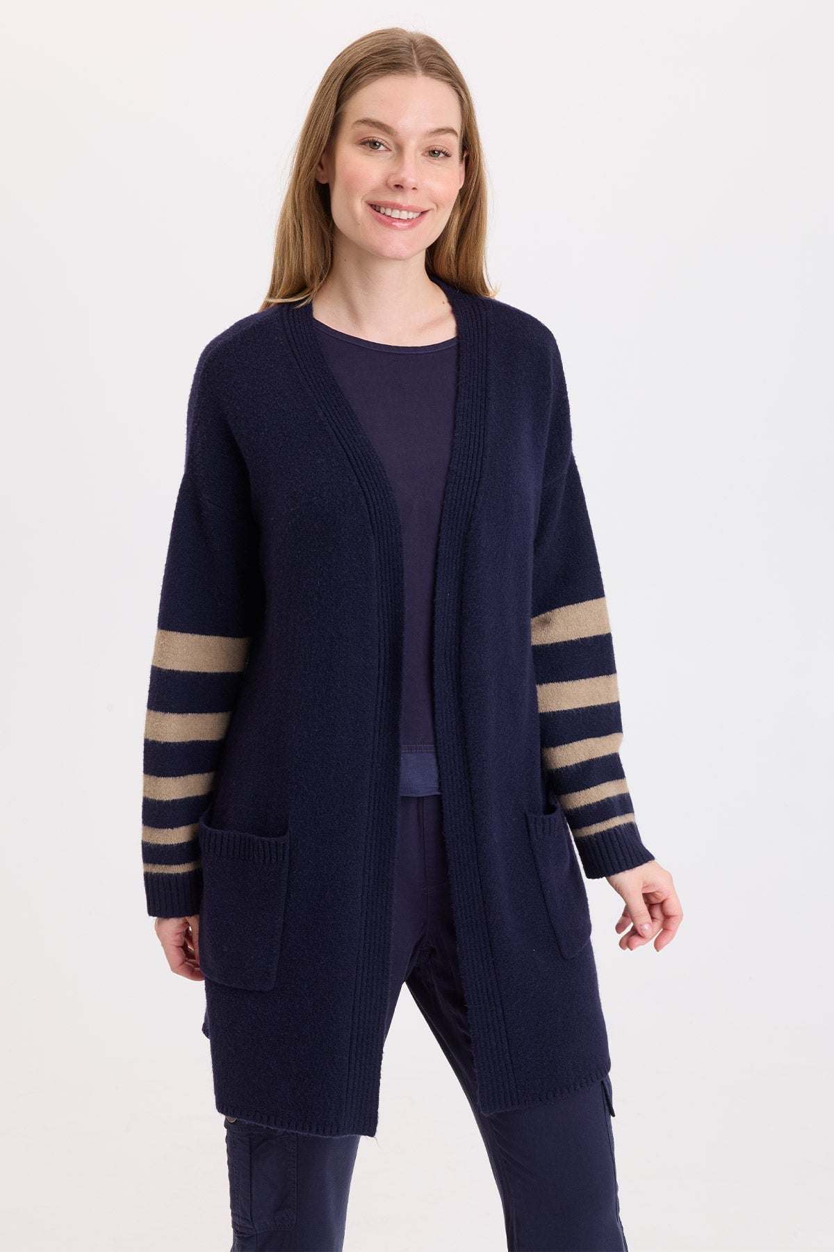 Wearables Ayla Striped Sleeves Cardigan