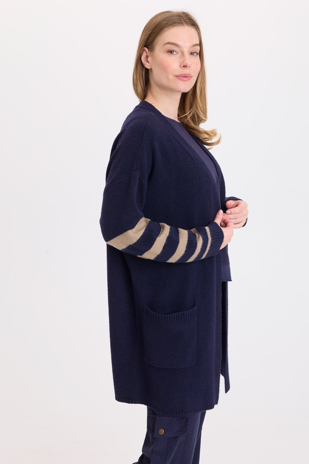 Wearables Ayla Striped Sleeves Cardigan