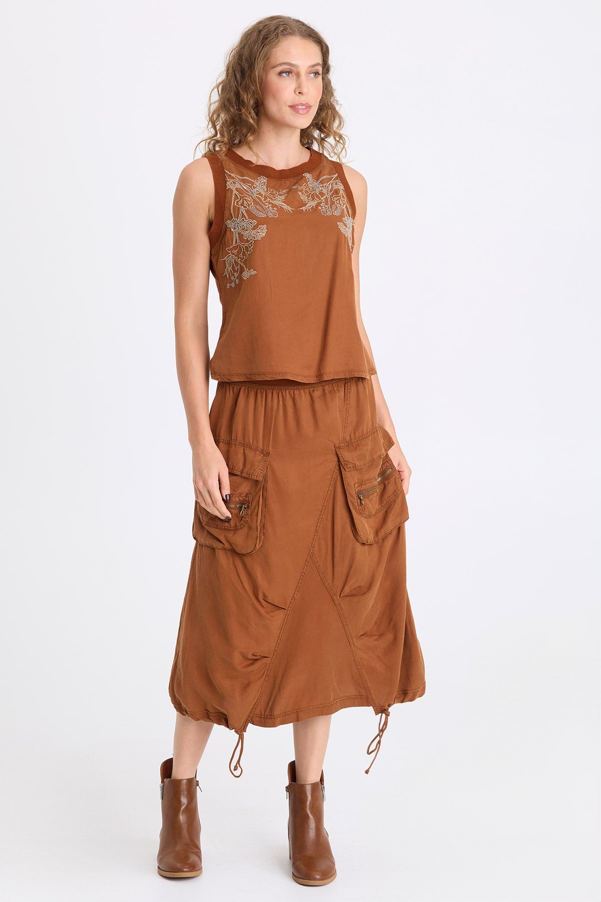 XCVI Katrine Embroidered Twill Tank