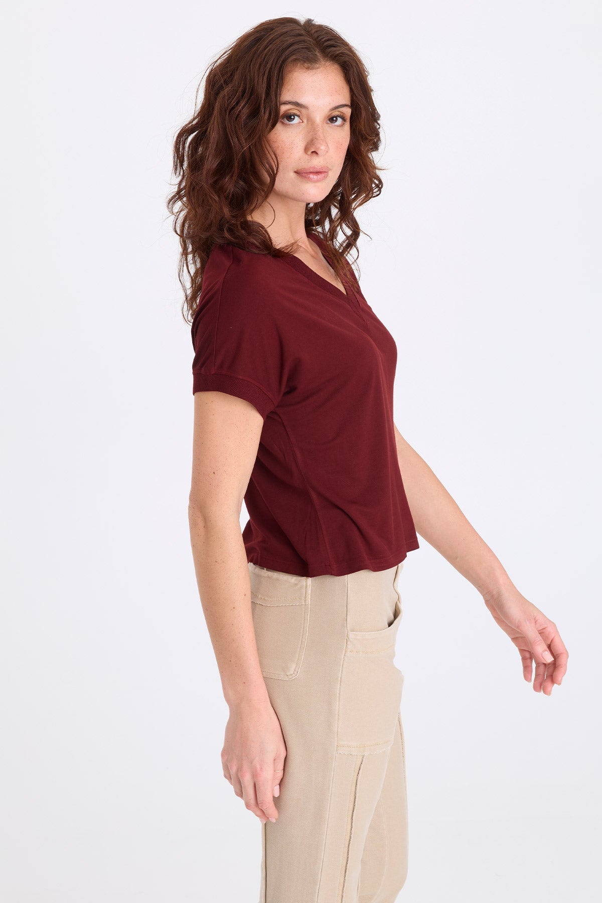 XCVI Sergius Jersey V-Neck Tee