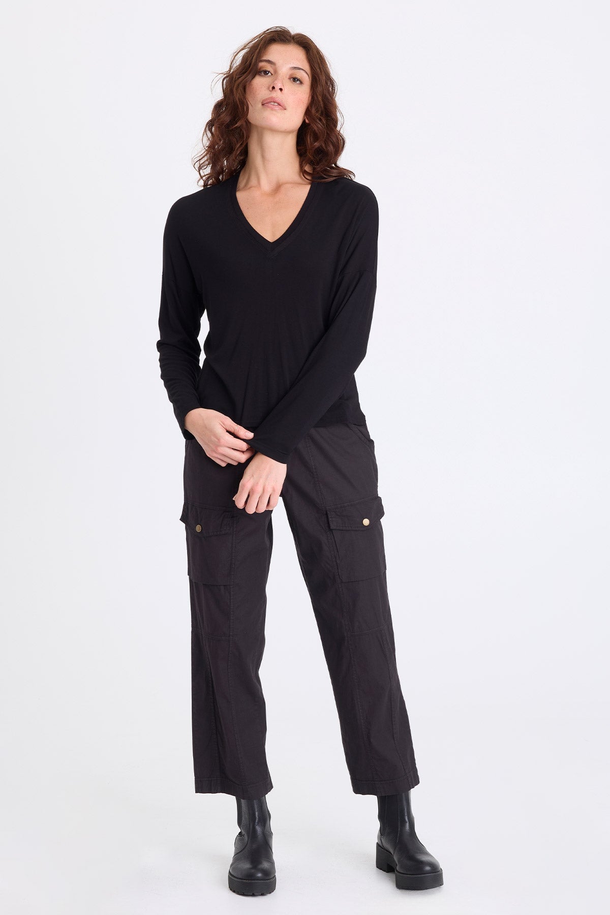 XCVI Noor Jersey V-Neck Long Sleeve Top
