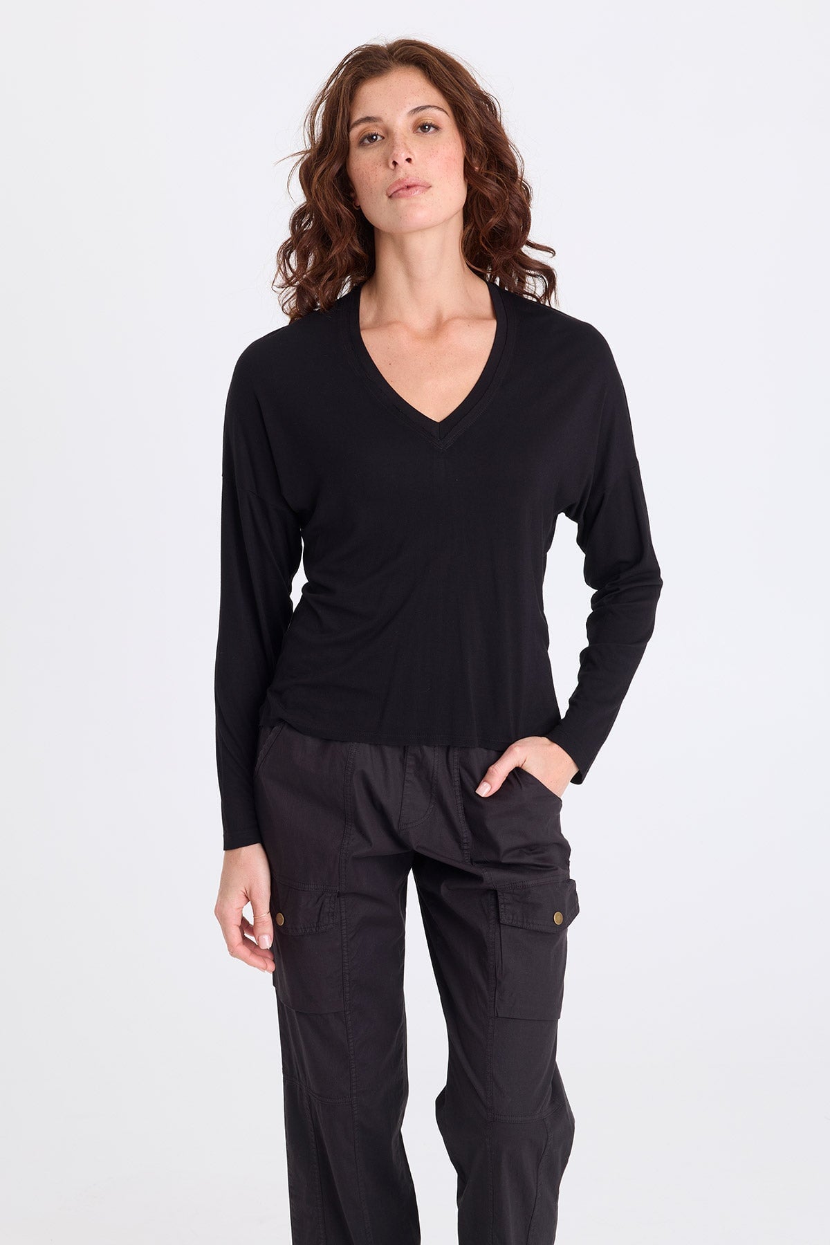XCVI Noor Jersey V-Neck Long Sleeve Top