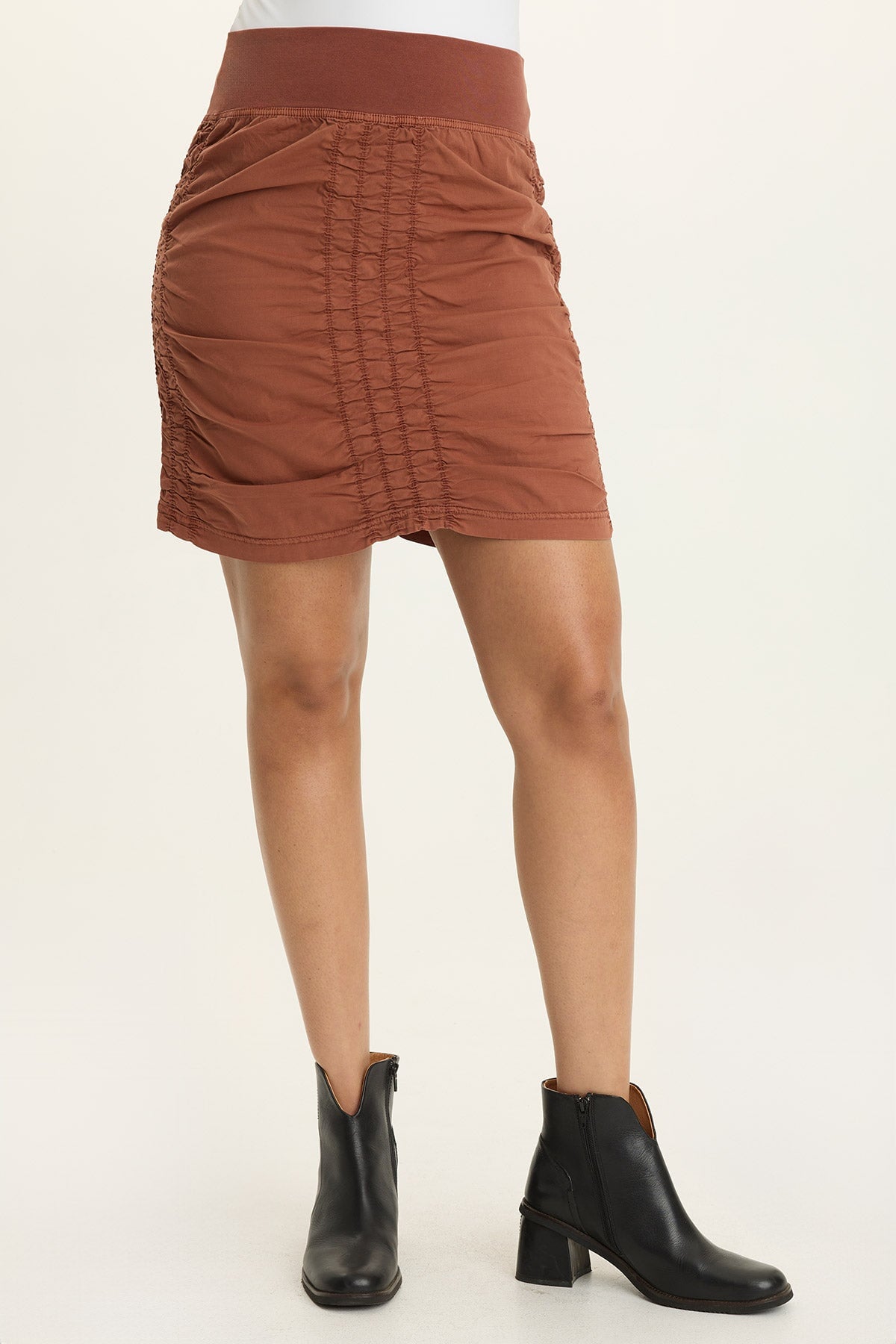 Wearables Trace Allover Ruched Pull-On Mini Skirt