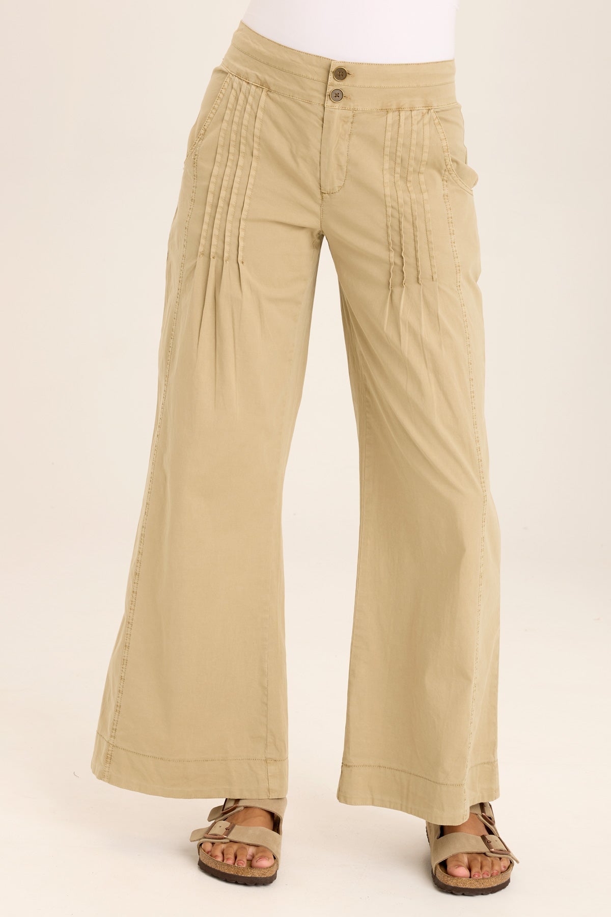 Wearables Rebecca Stretch Poplin Pleated Pant