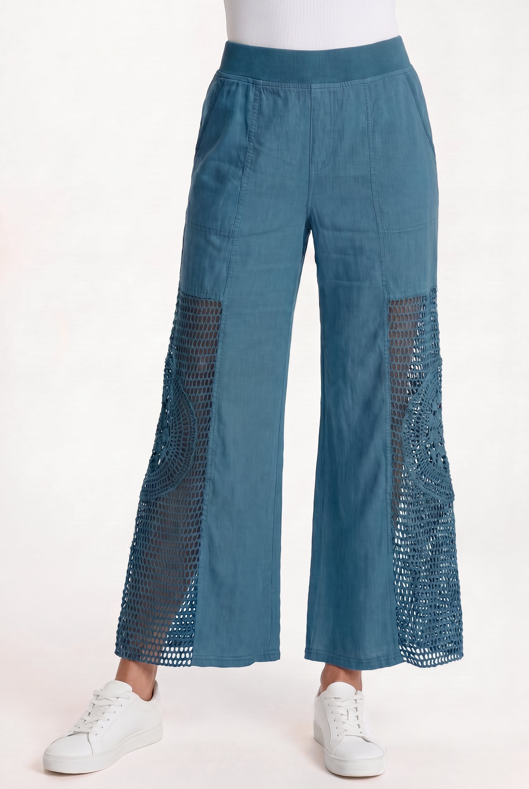 XCVI Tangent Linen/Crochet Wide Leg Pant