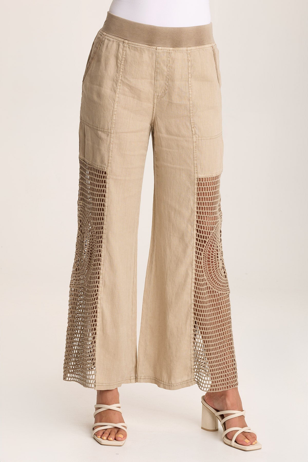 XCVI Tangent Linen/Crochet Wide Leg Pant