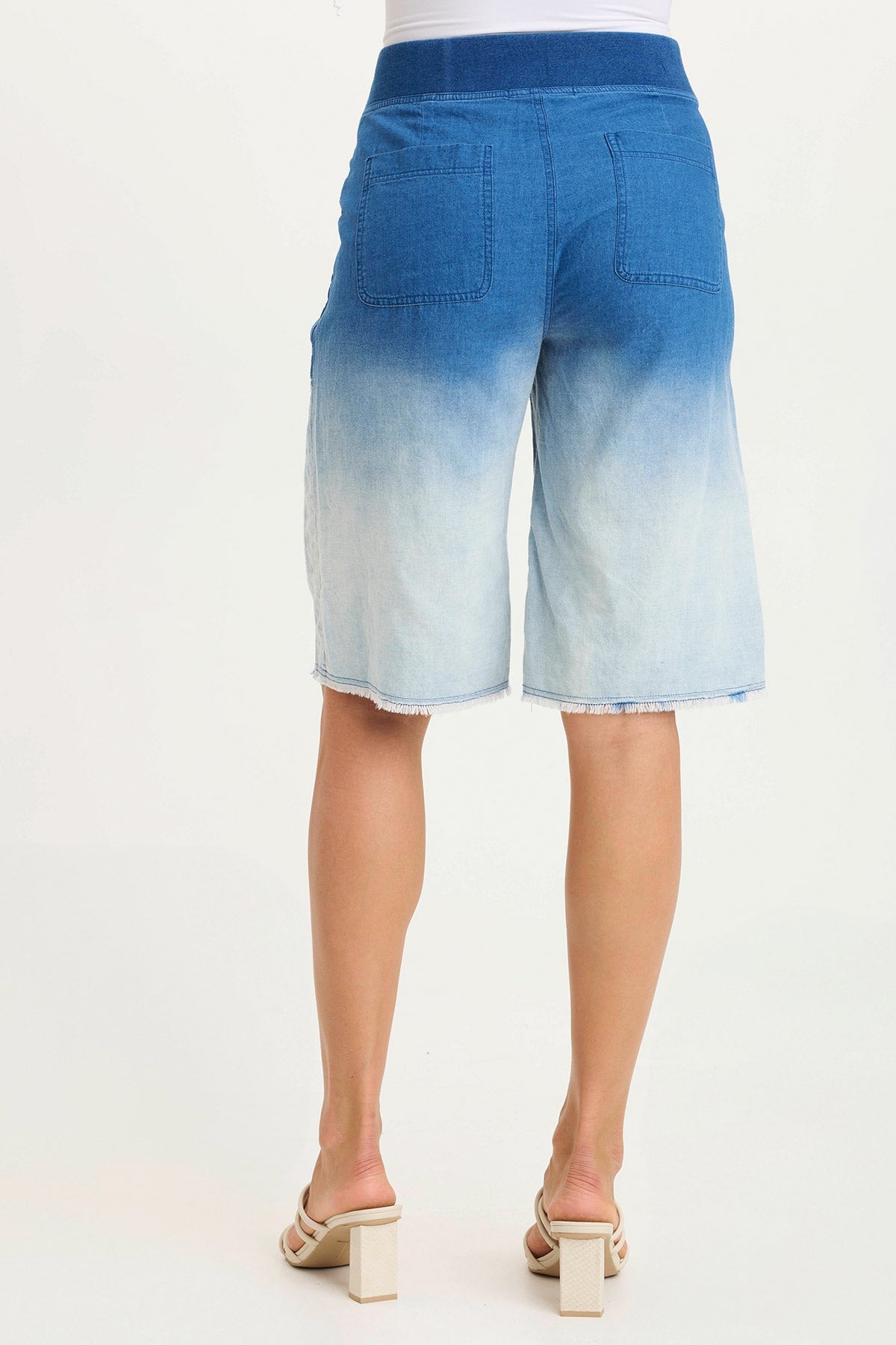 XCVI Themia Indigo Twill Pull-On Bermuda Short