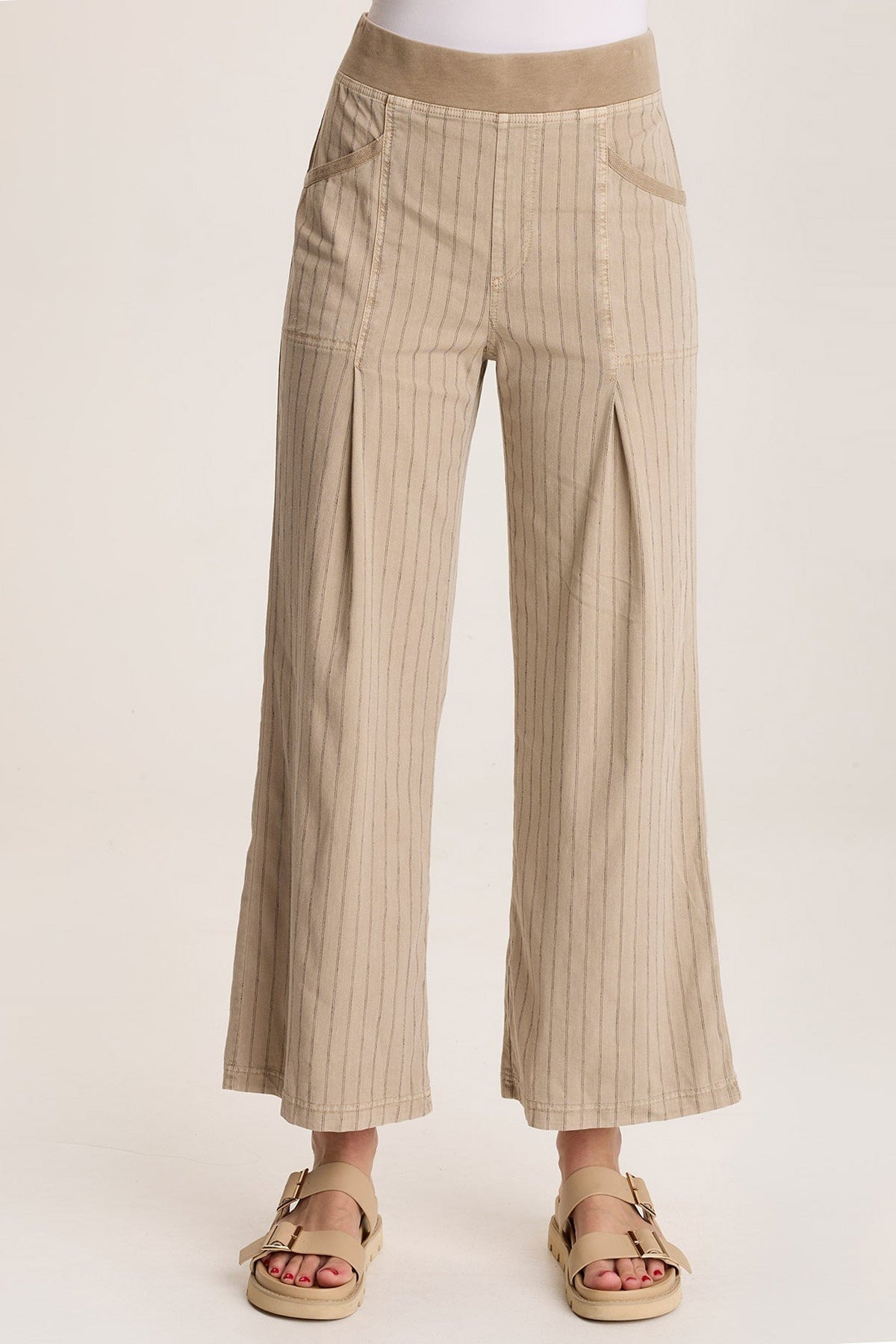 XCVI Laughlin Striped Linen Wide Leg Pant