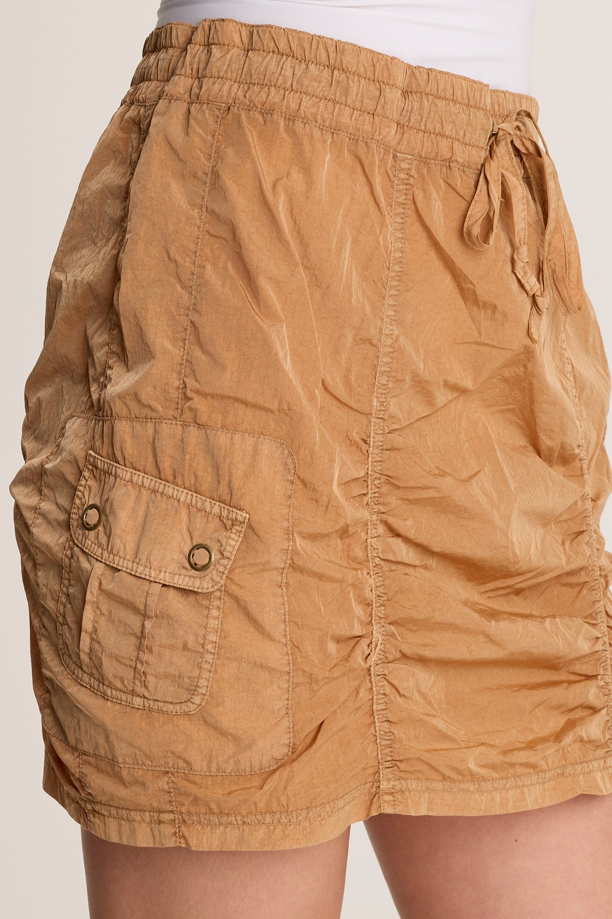 XCVI Marley Ruched Sporty Cargo Mini Skirt