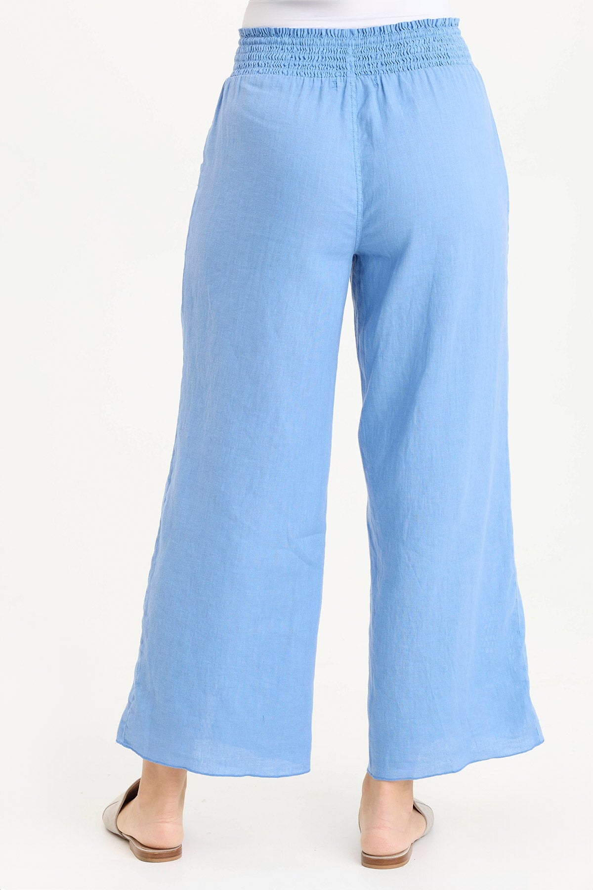 XCVI Rokel Linen/Crochet Ruched Wide Leg Pant