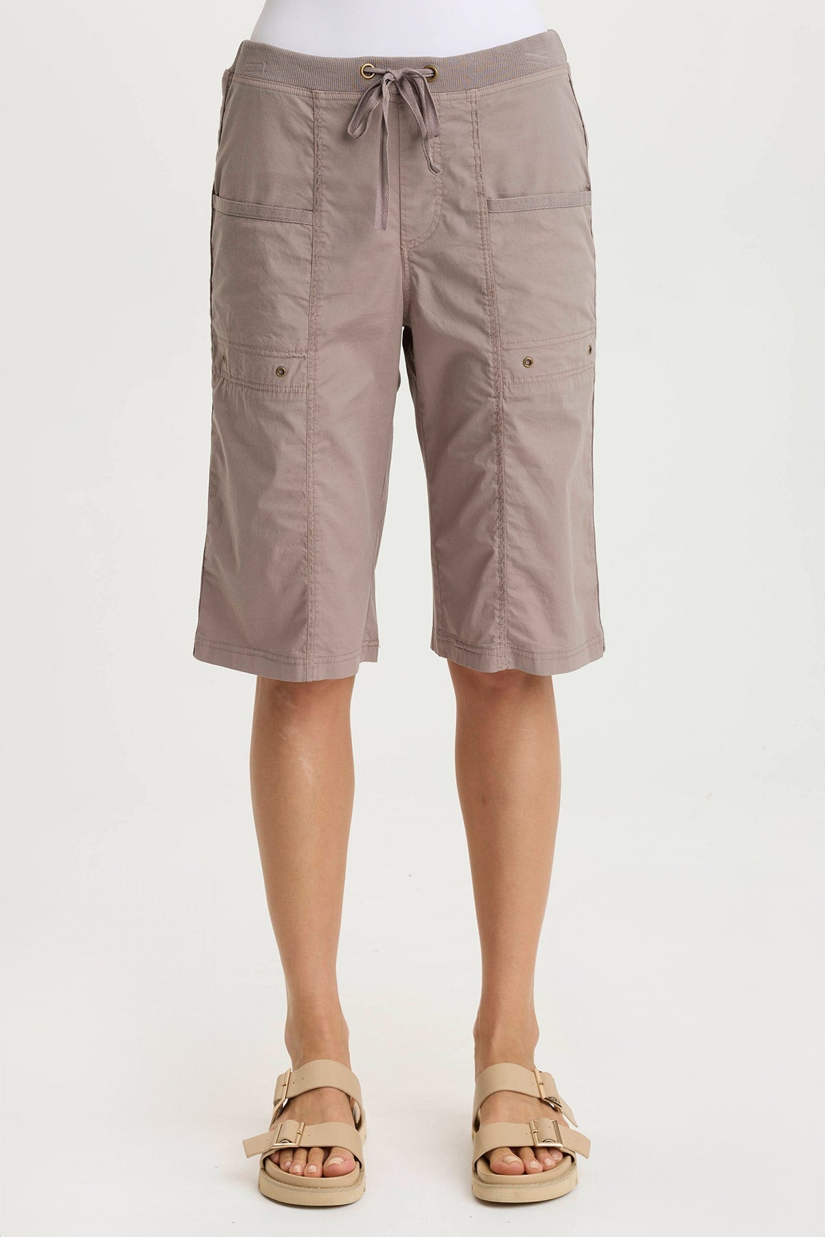 XCVI Preto Poplin Wide-Leg Bermuda Short