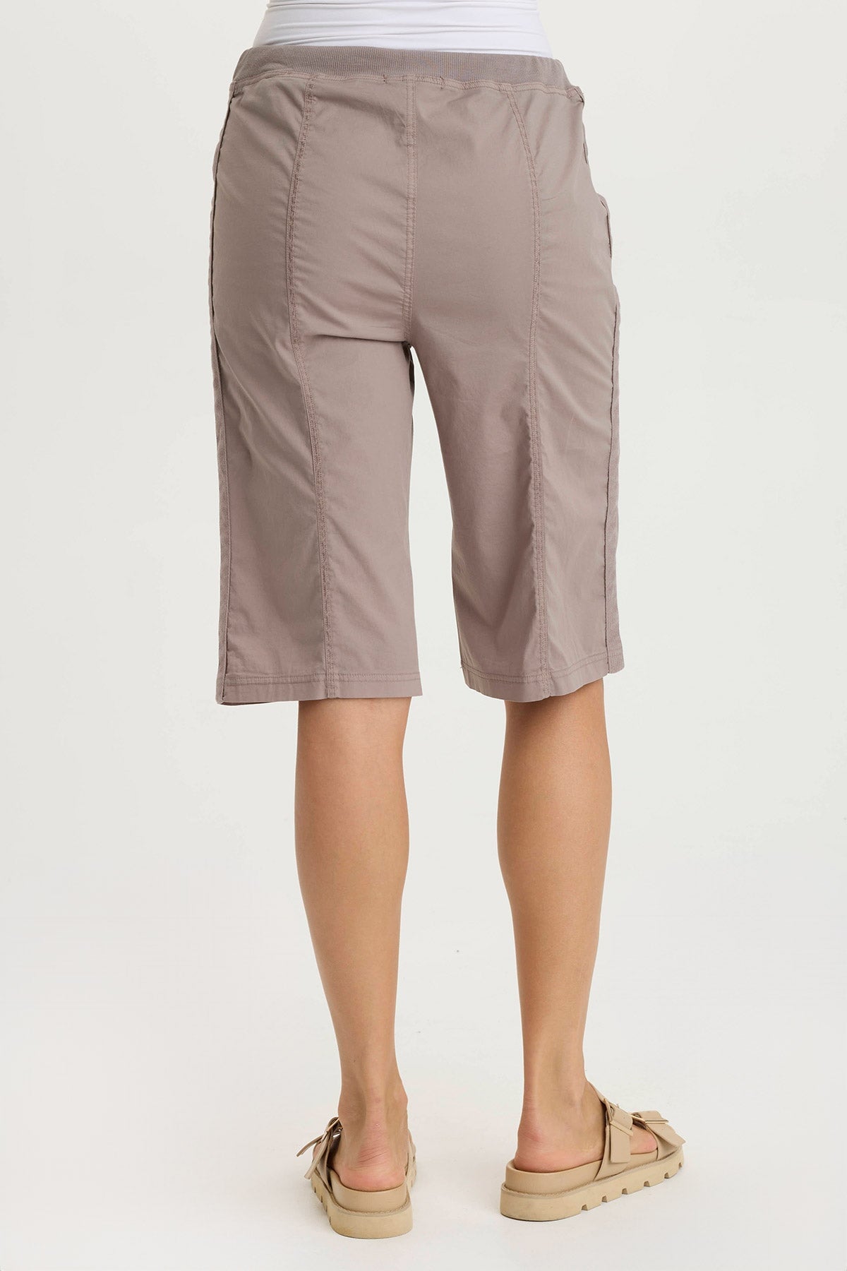 XCVI Preto Poplin Wide-Leg Bermuda Short