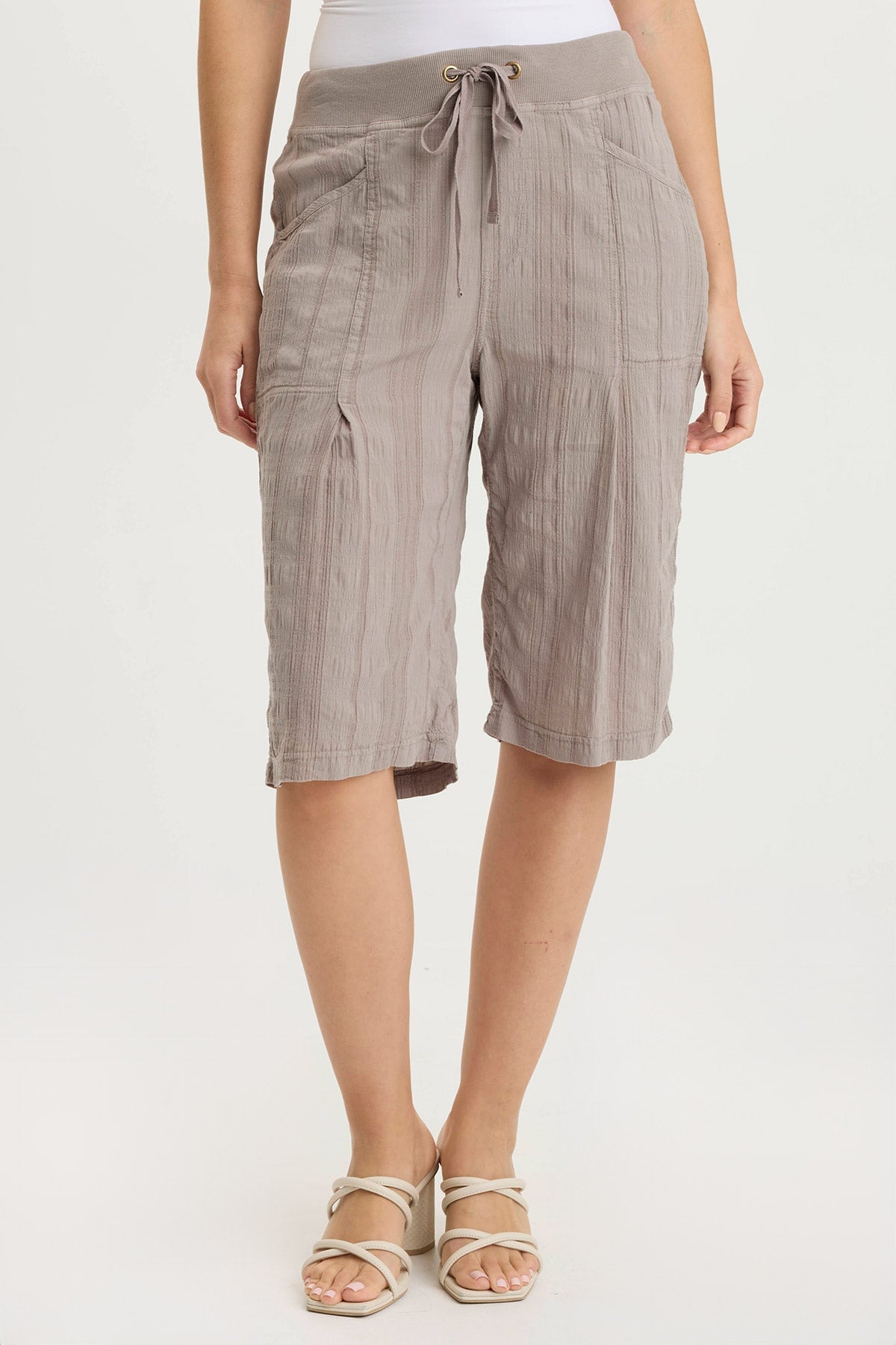 XCVI Osbert Textured Gauze Multi-Pocket Bermuda Short