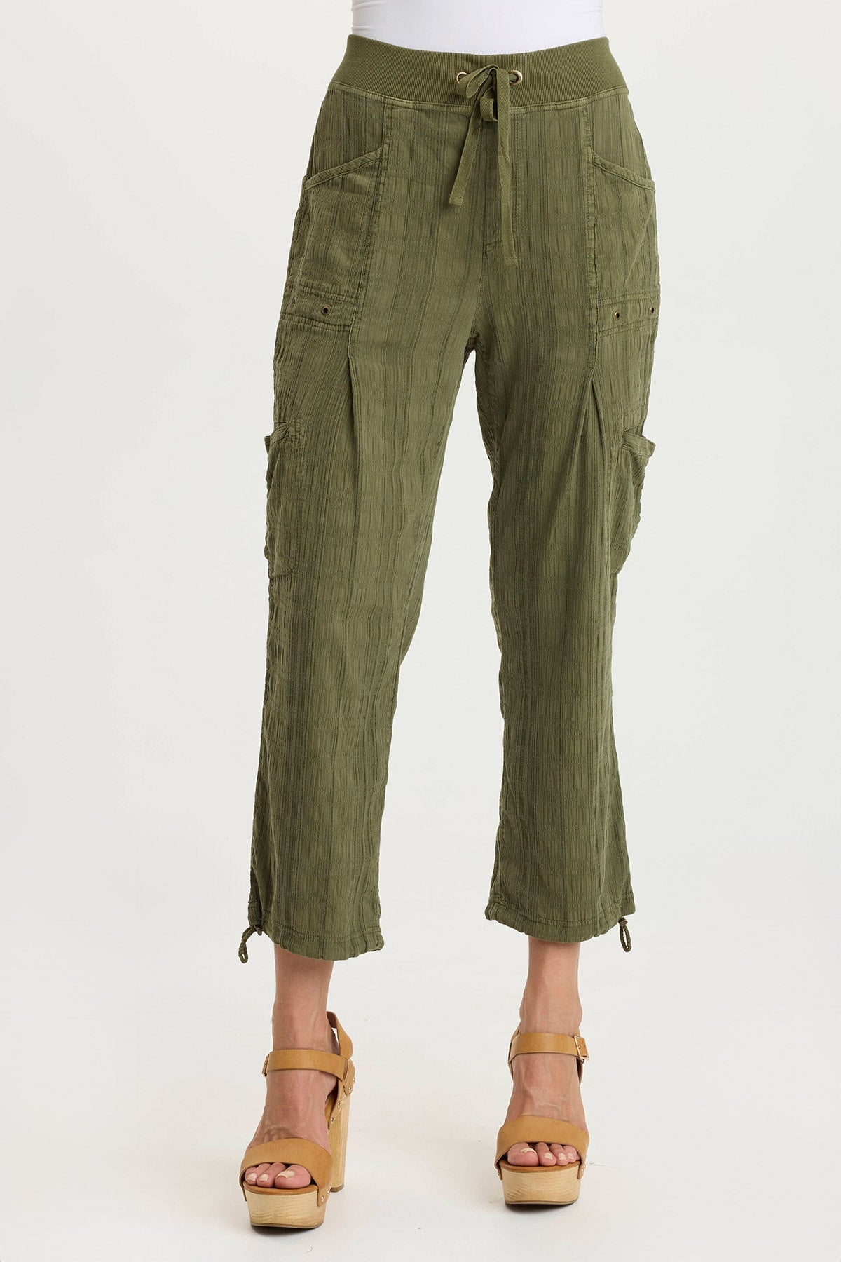 XCVI Ryle Textured Gauze Cargo Crop Pant