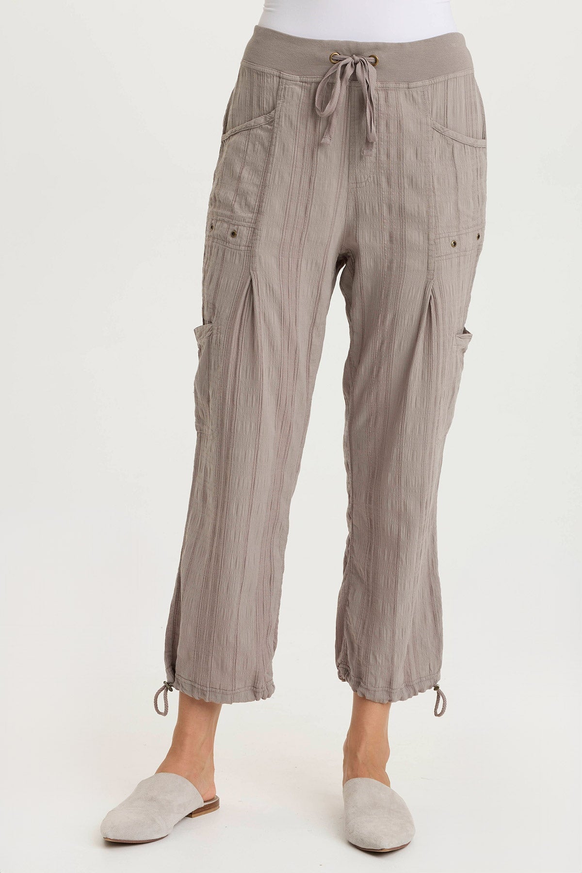 XCVI Ryle Textured Gauze Cargo Crop Pant