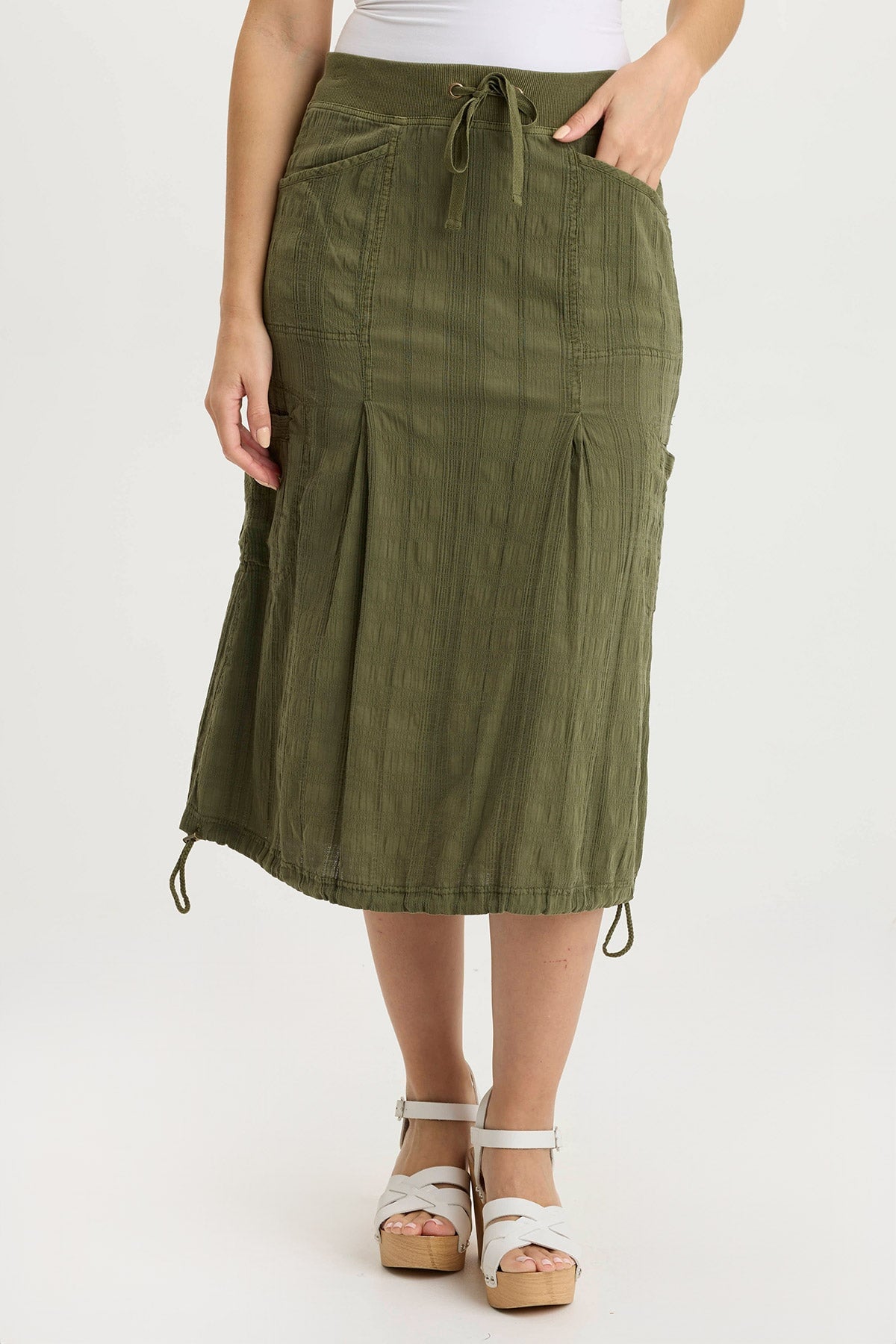 XCVI Aracelle Textured Gauze Cargo Bubble Hem Skirt