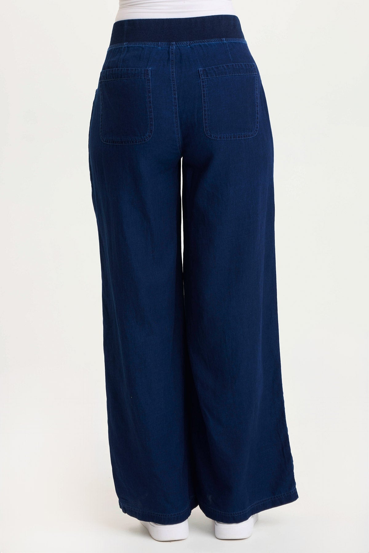 XCVI Ralston Indigo Twill Lightweight Pleated Wide Leg Pant