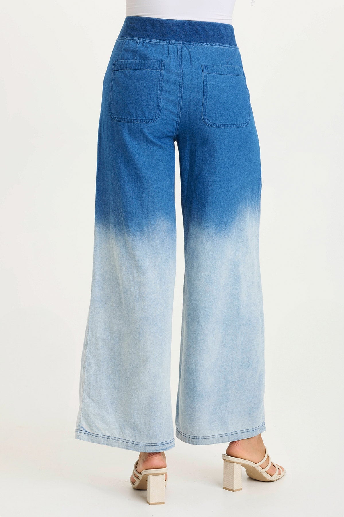 XCVI Ralston Indigo Twill Lightweight Pleated Wide Leg Pant