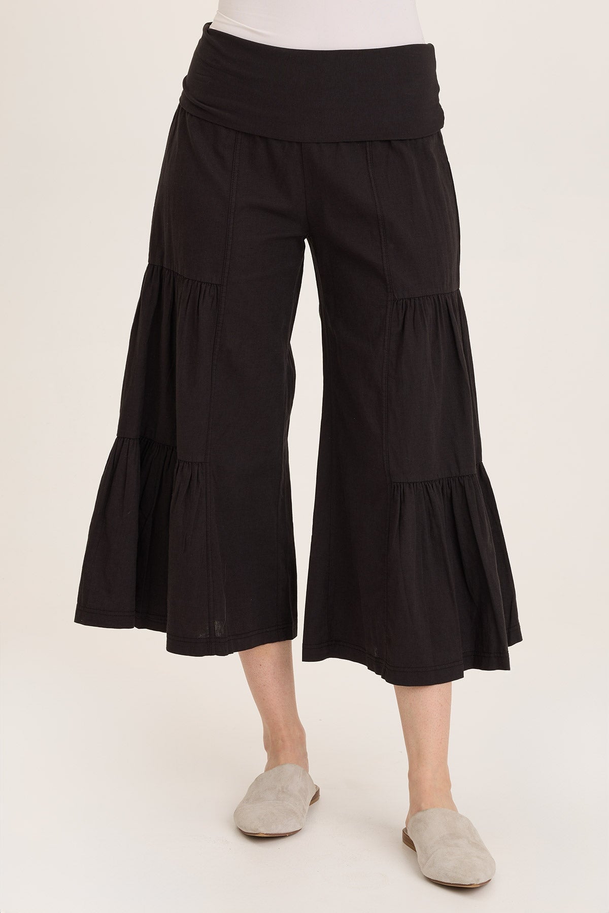Wearables Linen Side-Tier Wide Leg Palazzo