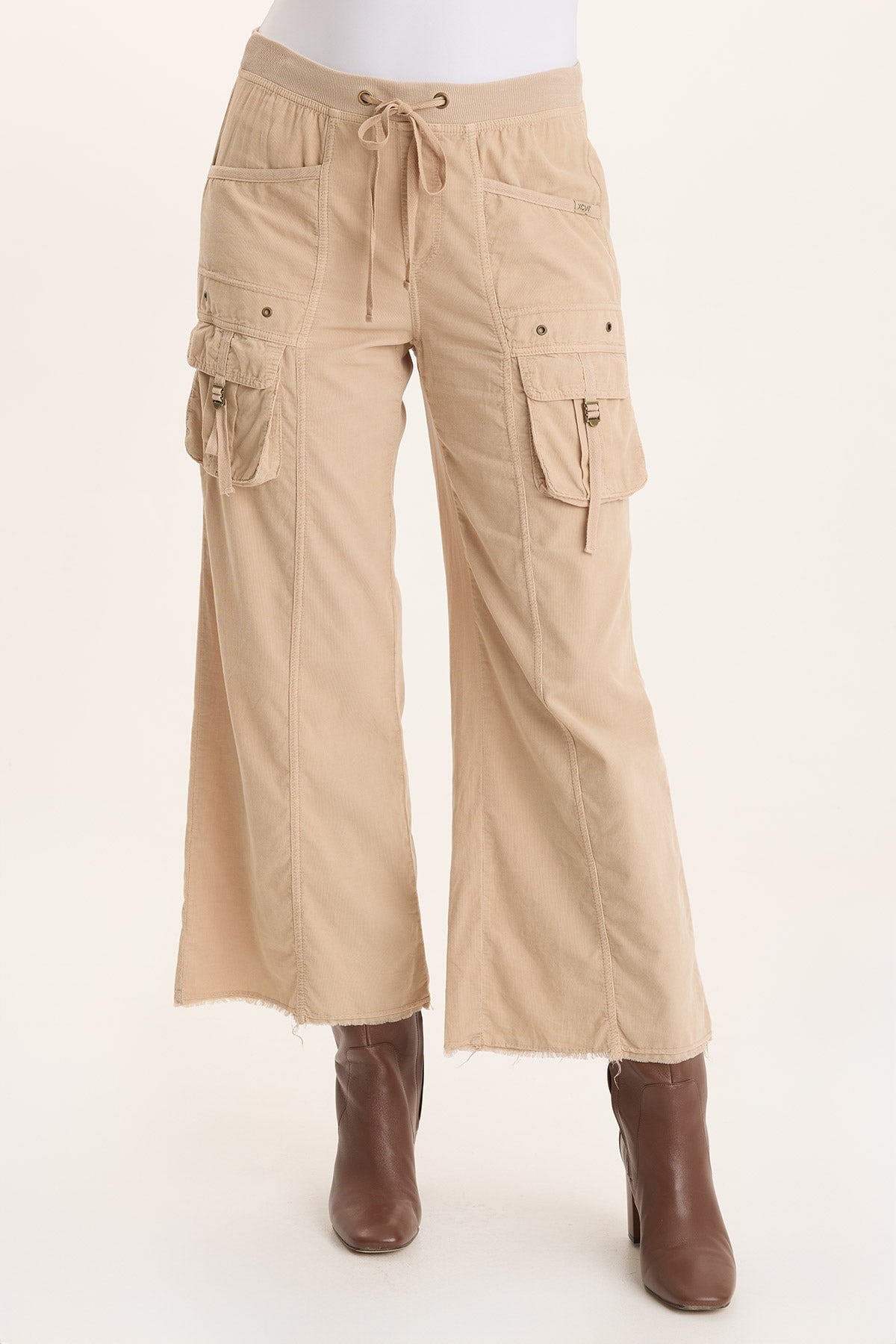 XCVI Heta Corduroy Wide-Leg Drawstring Cargo Pant
