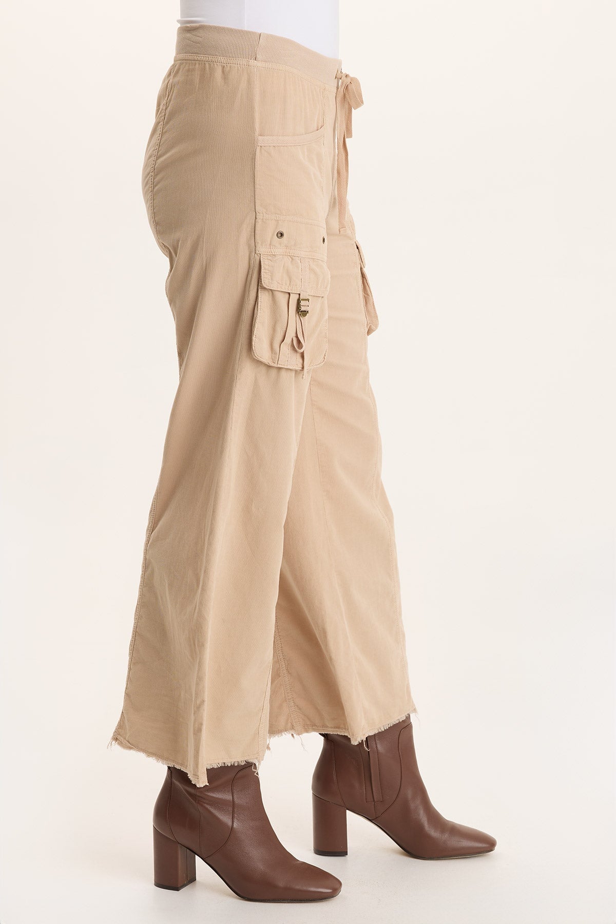 XCVI Heta Corduroy Wide-Leg Drawstring Cargo Pant