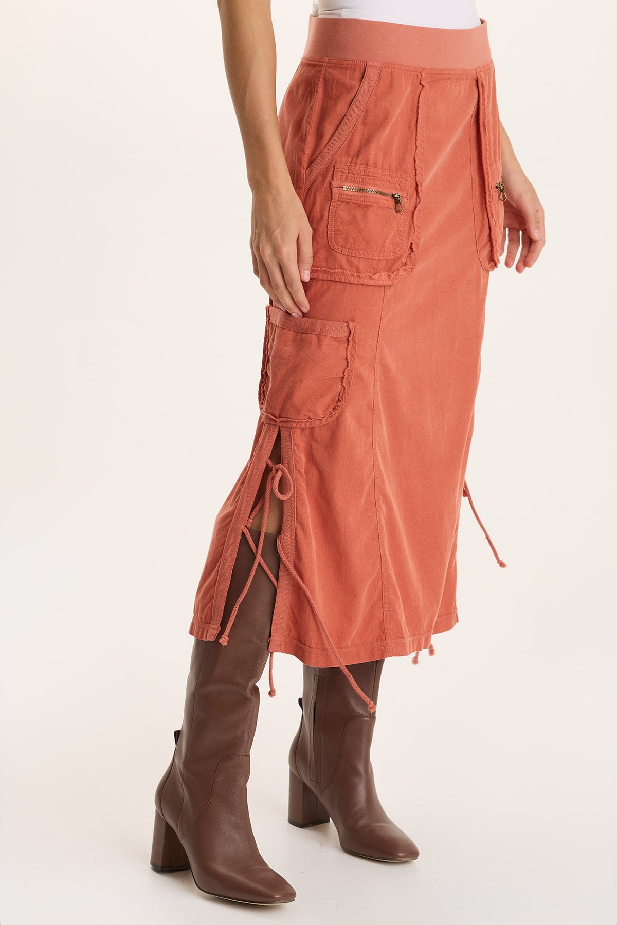 XCVI Sisu Corduroy Adjustable Cargo Midi Skirt