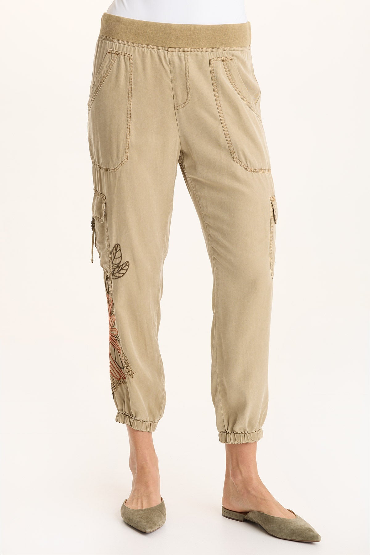 XCVI Darri Embroidered Pull-on Soft Twill Jogger